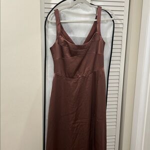 Azazie Hope Metallic Espresso Dress